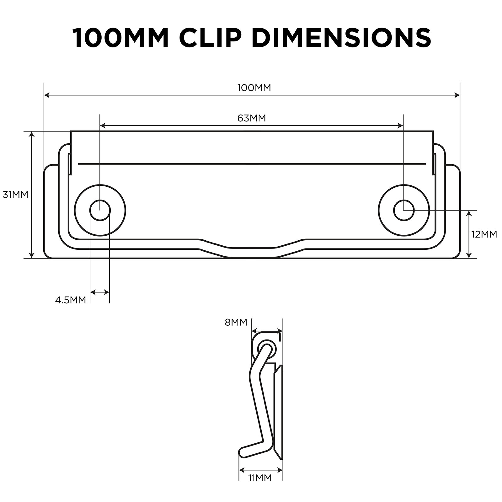 100 mm Wire Clipboard Clip
