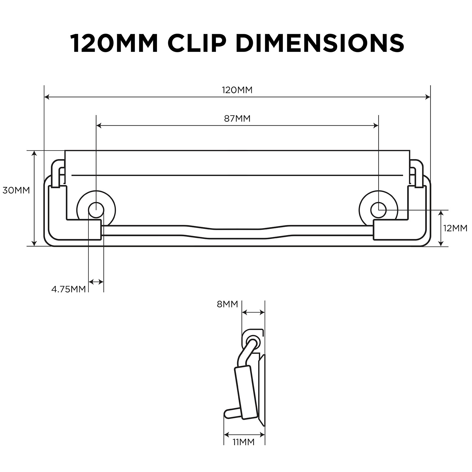 120 mm Checkered Clipboard Clip