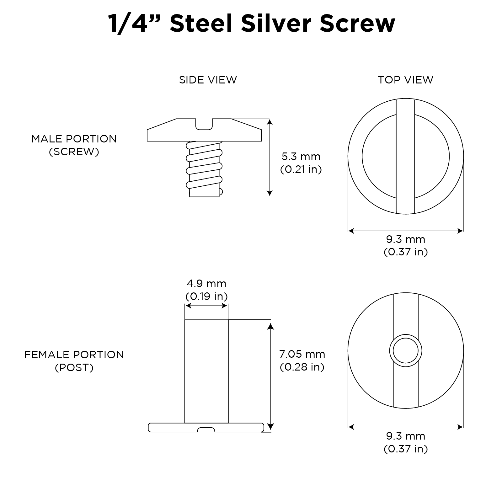 1/4&quot; Steel Chicago Screw (large)