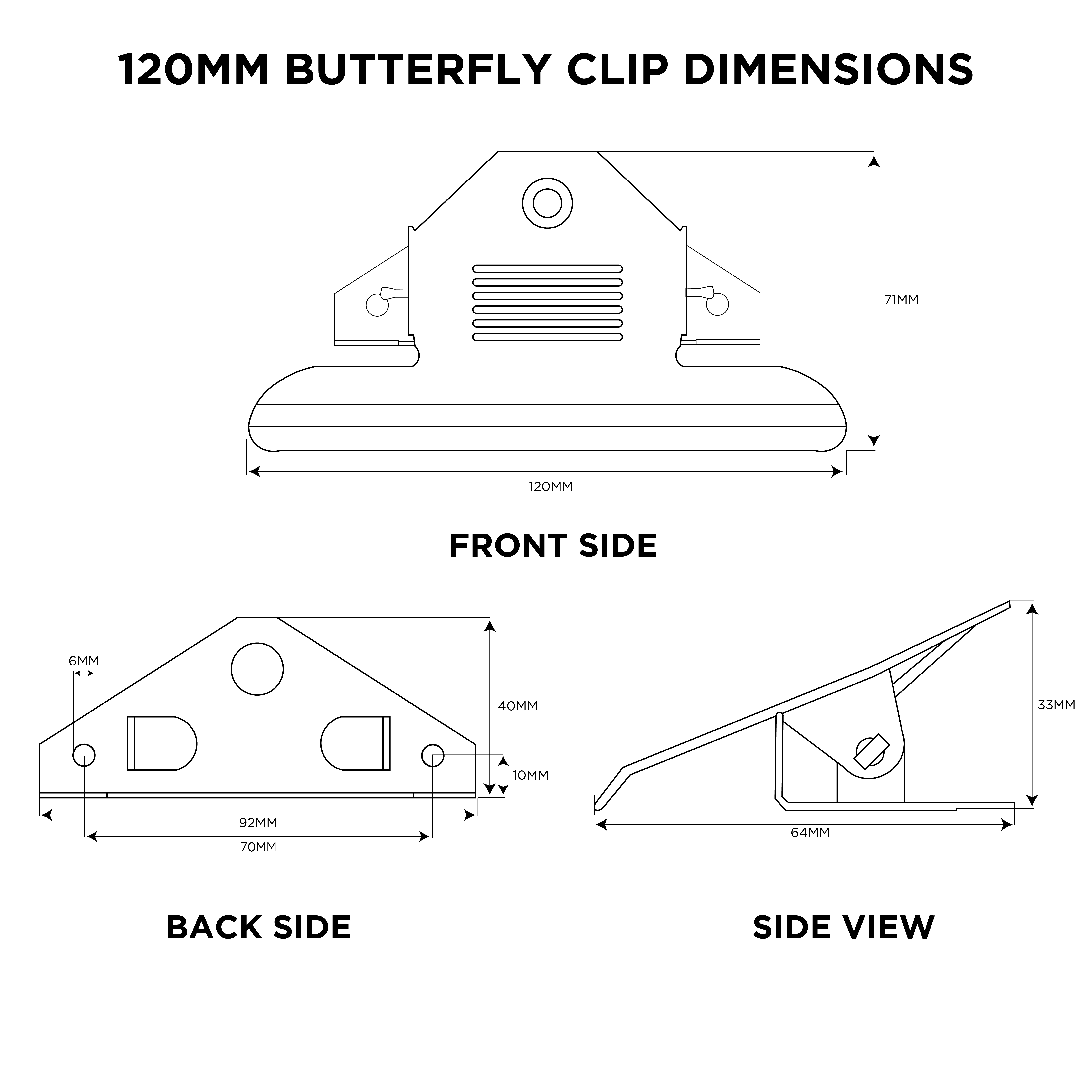 120 mm Butterfly Clipboard Clip