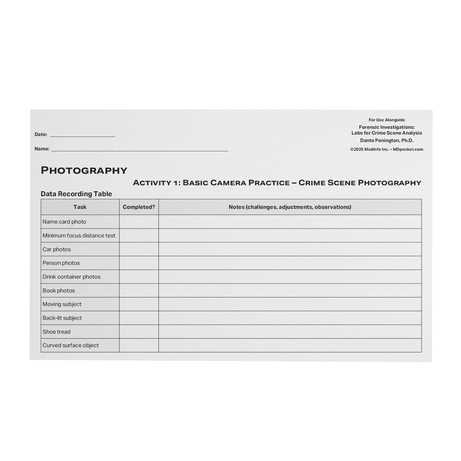 Forensic Investigations: Labs for Crime Scene Analysis