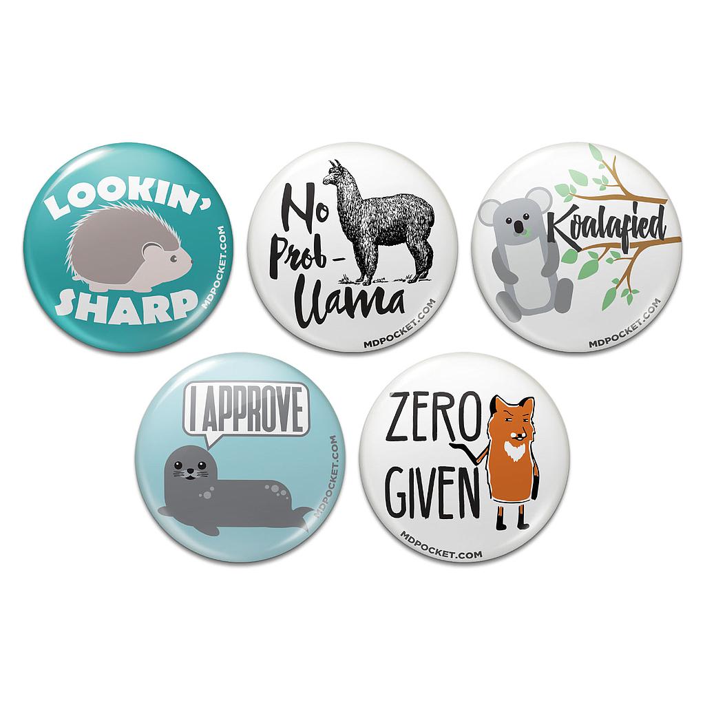 Punny Animals Button Pack