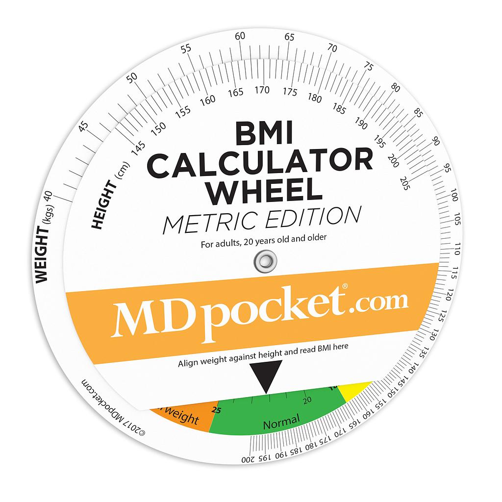 BMI Calculator Wheel - Metric Edition