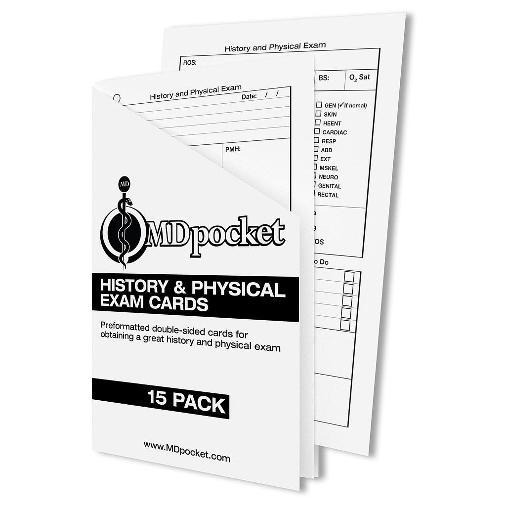 History &amp; Physical Exam Card Pack