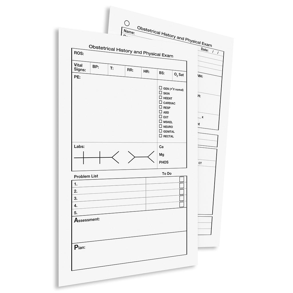 OBGYN History & Physical Exam Card Pack MedInfo